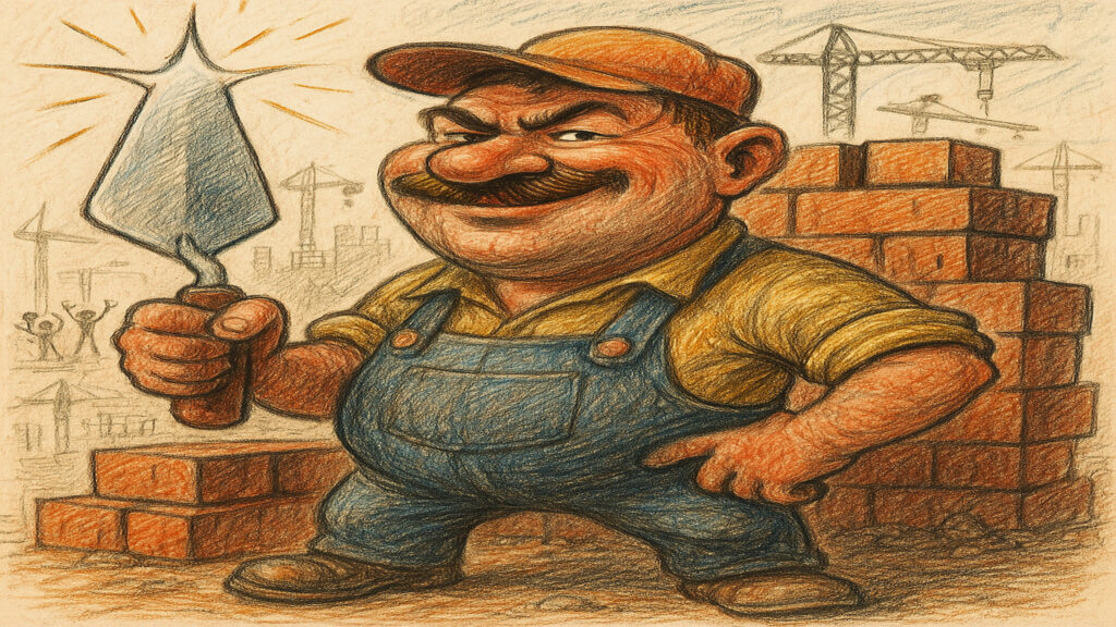 Stylized caricature illustration with light humor and expressive drawing style