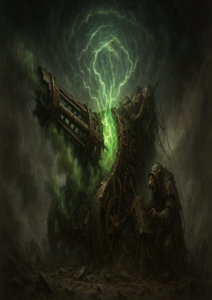 Epic warhammer inspired skaven battlefield scene