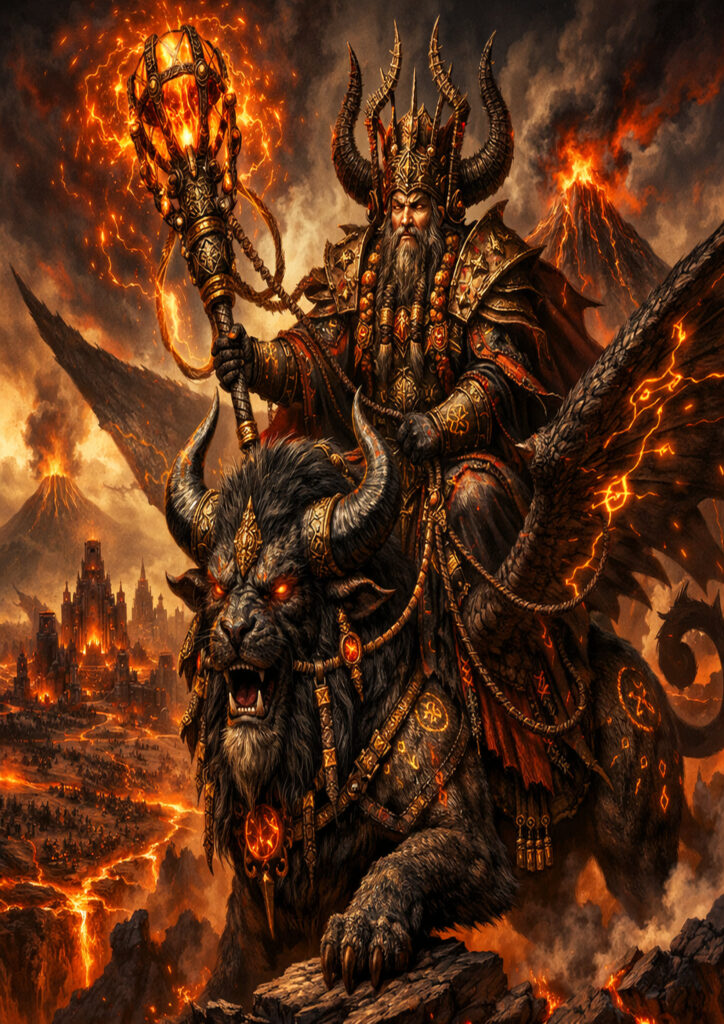 Warhammer inspired chaos dwarfs industrial fantasy art