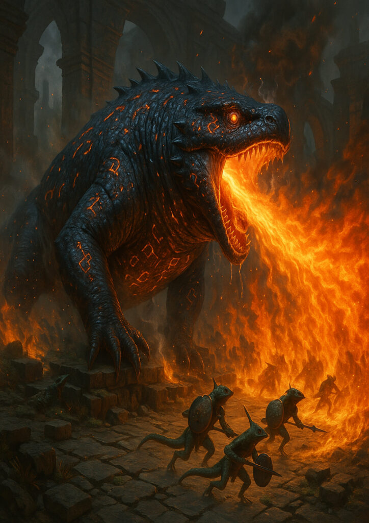 Lizardmen warriors inspired by warhammer mythology