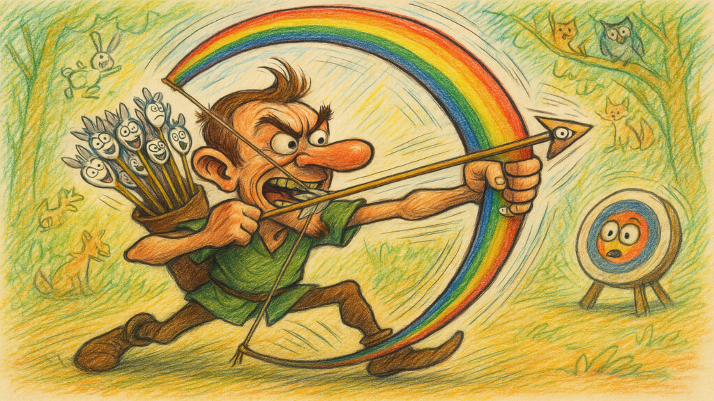 Stylized caricature illustration with light humor and expressive drawing style