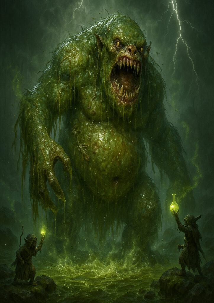 Epic warhammer inspired orks and goblins battlefield