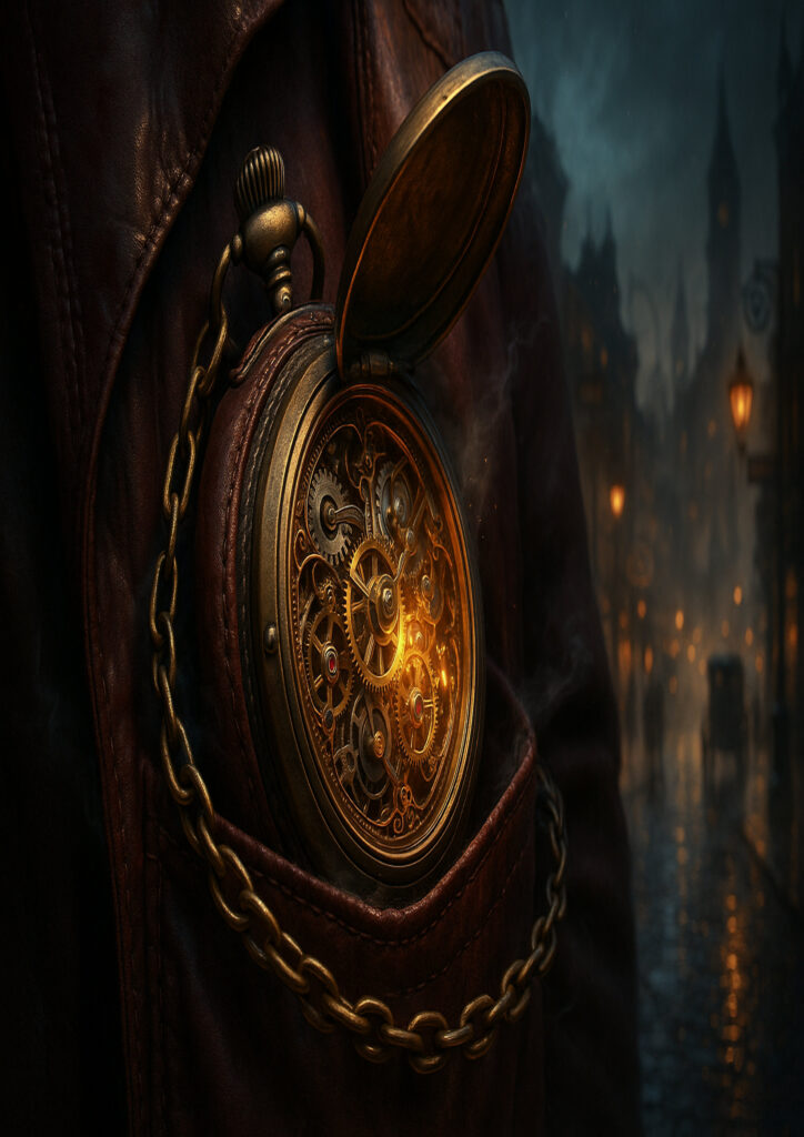 Steampunk reinterpretation of an everyday item transformed into a mechanical object powered by gears and steam.