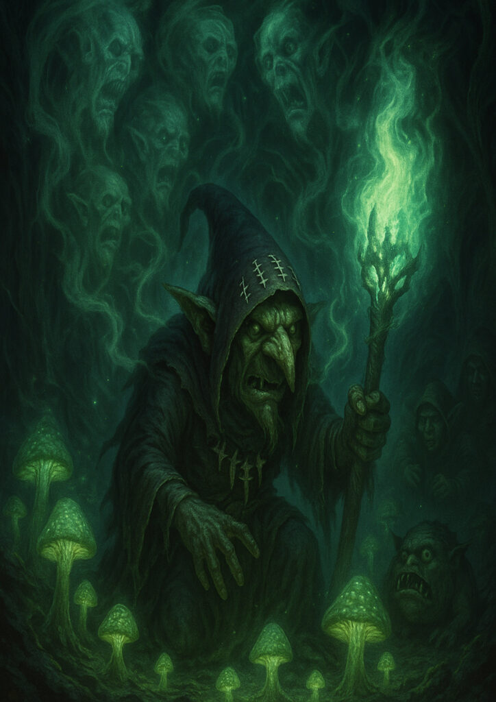 Epic warhammer inspired orks and goblins battlefield