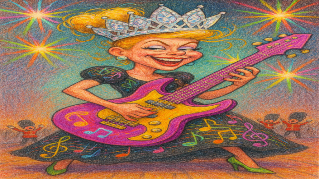 Stylized caricature illustration with light humor and expressive drawing style