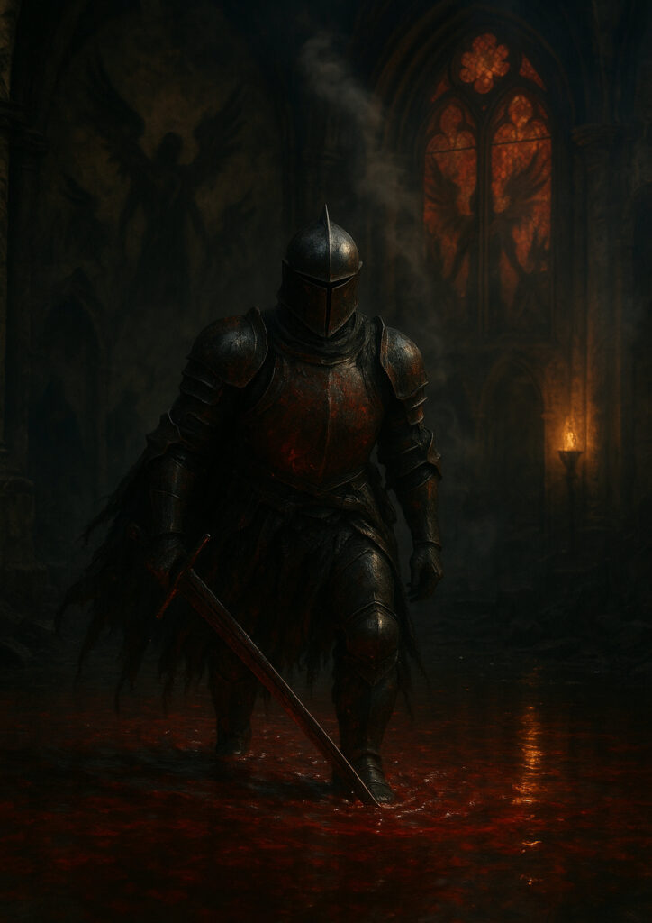 Ultra realistic medieval knight portrait, photorealistic armor and helmet details, epic fantasy knight wall decor