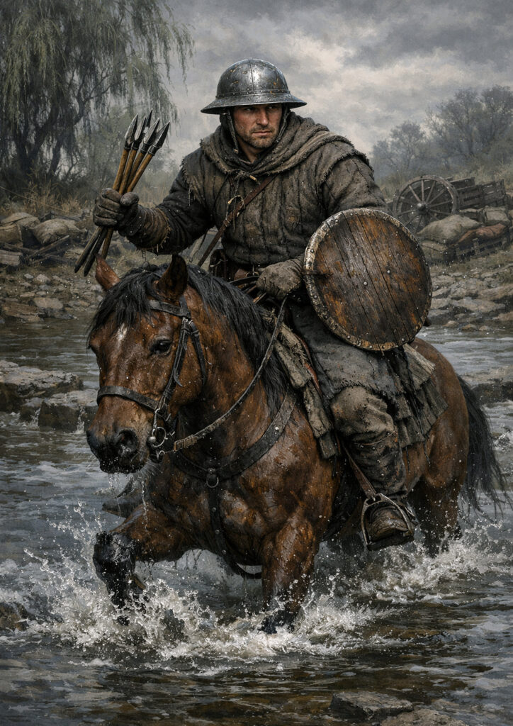 Heavily armored knights with warhammer influence