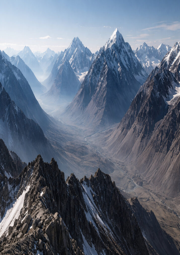 mountain landscape artwork with highland scenery