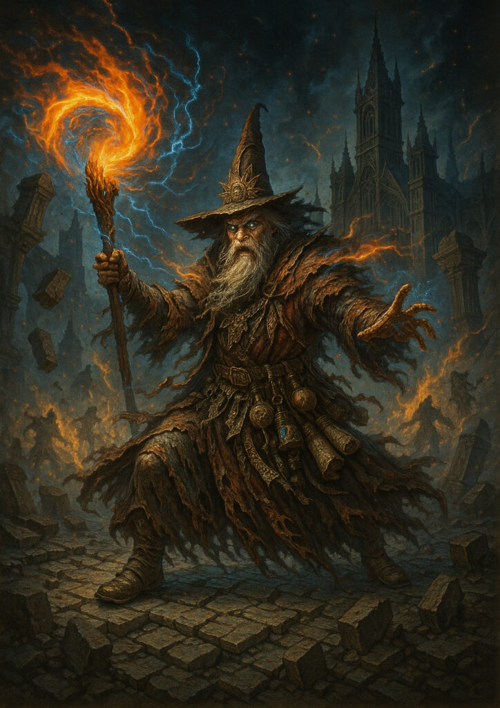 Epic warhammer inspired empire battlefield scene