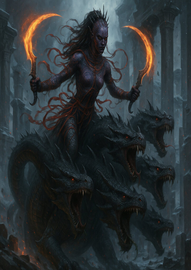 High detail warhammer inspired dark elves digital art