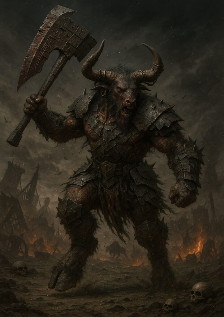 Savage beastmen army inspired by warhammer aesthetic