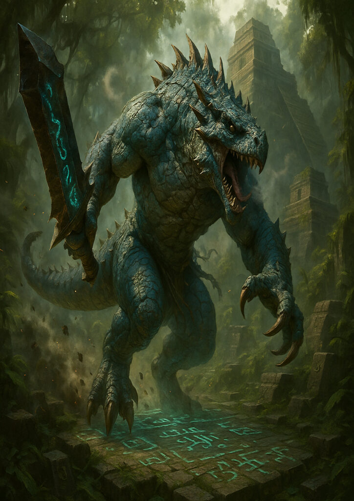 High detail warhammer inspired lizardmen characters