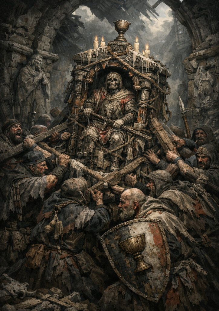 Cinematic warhammer inspired knight illustration