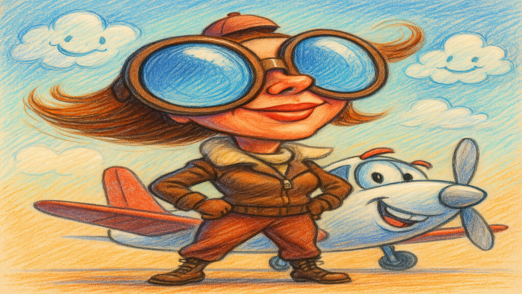 Stylized caricature illustration with light humor and expressive drawing style