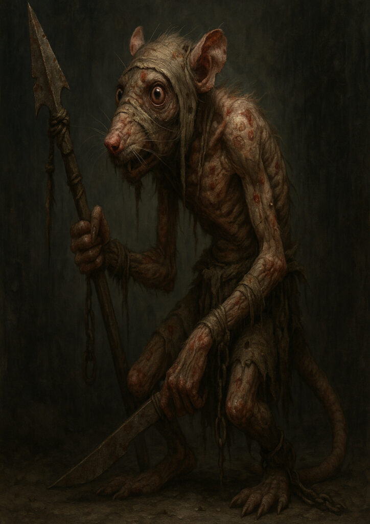 Warhammer inspired skaven warriors dark fantasy artwork