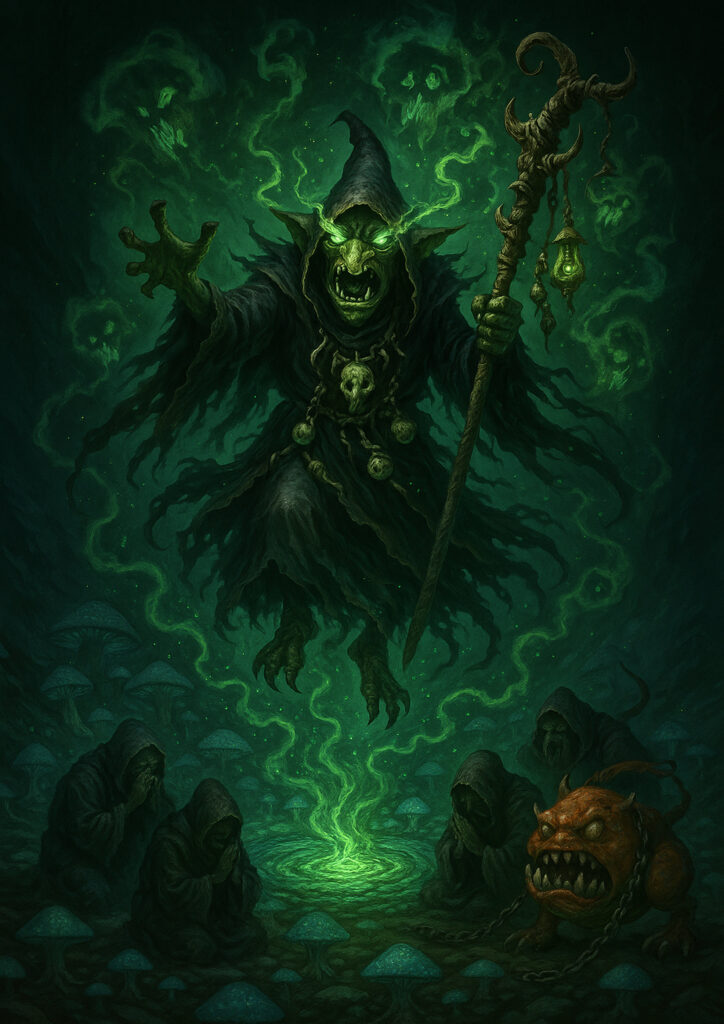 Orks and goblins army inspired by warhammer aesthetic