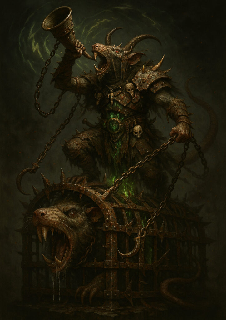 Warhammer inspired skaven warriors dark fantasy artwork