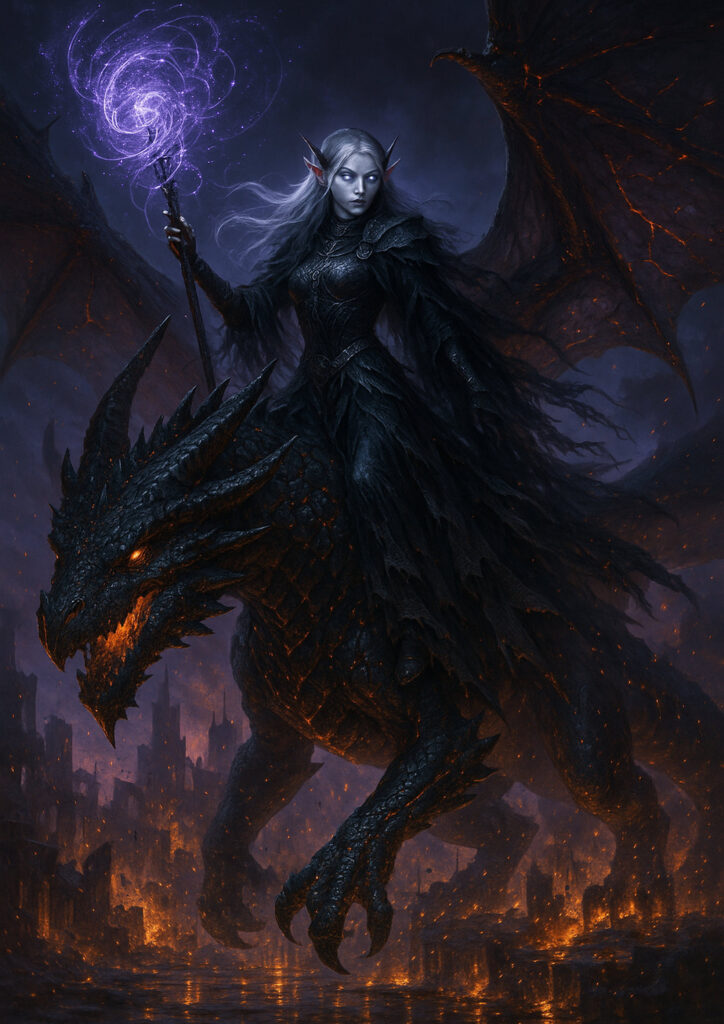 Dark elf army inspired by Warhammer fantasy universe