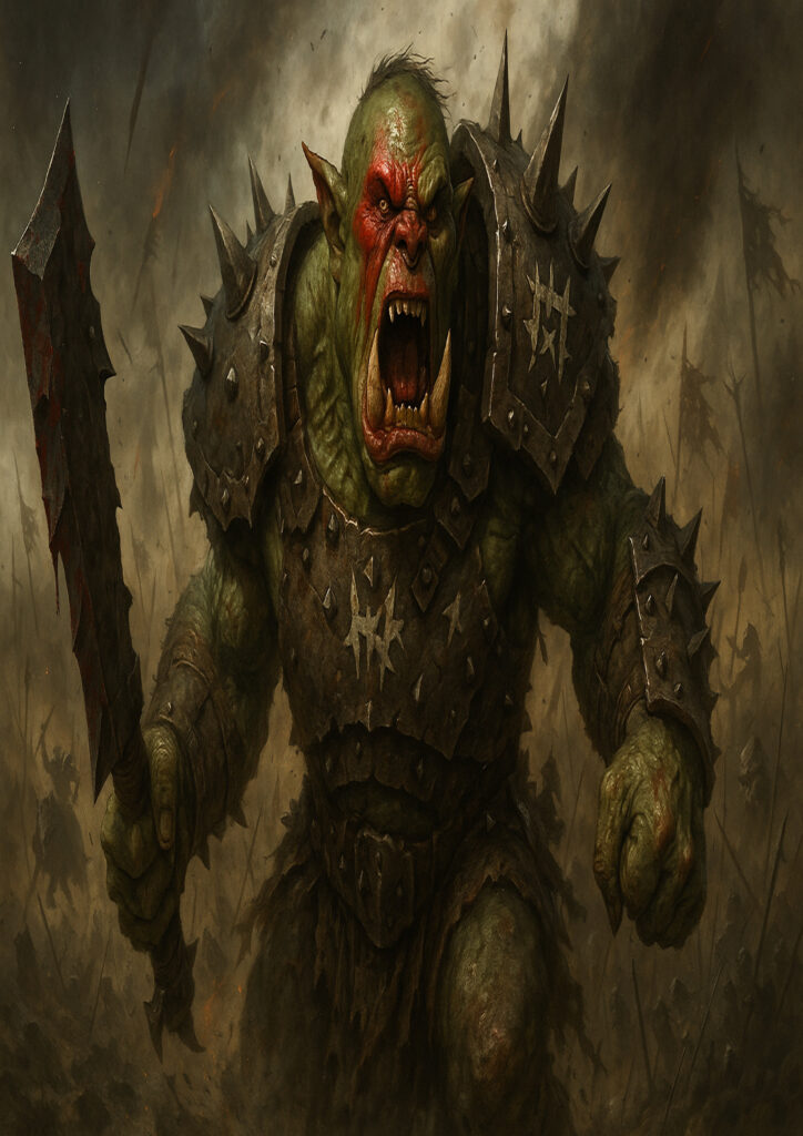 Warhammer inspired orks and goblins fantasy artwork