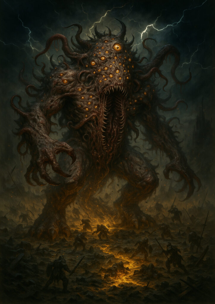 High detail warhammer inspired chaos warriors characters