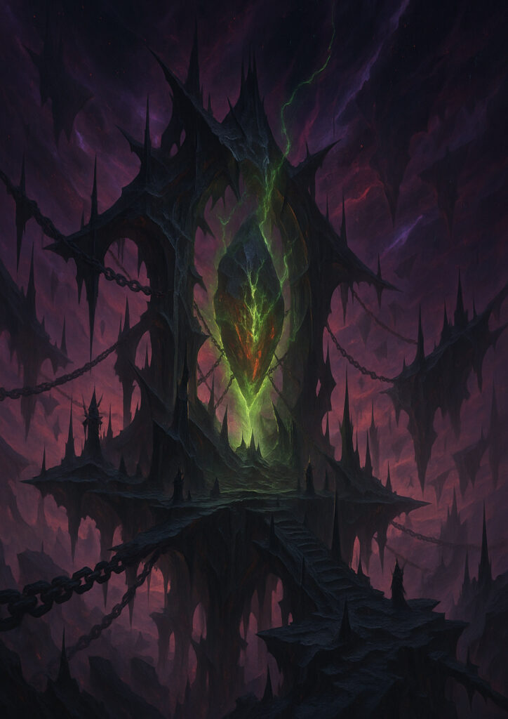 fantasy landscape illustration with atmospheric depth