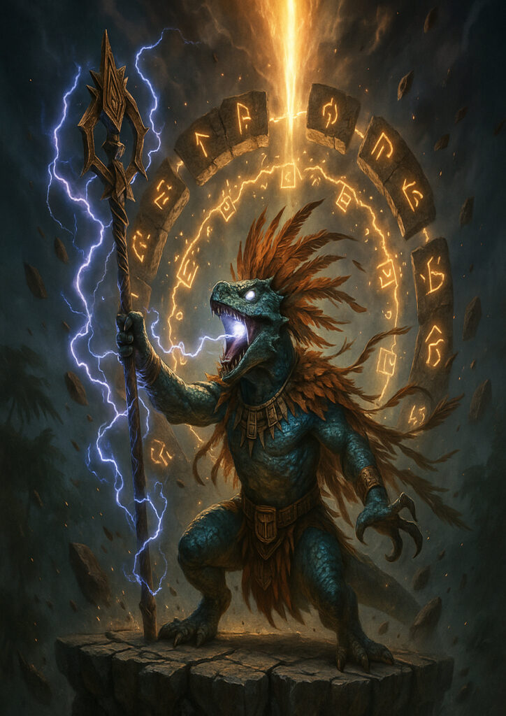 Warhammer inspired lizardmen digital fantasy art