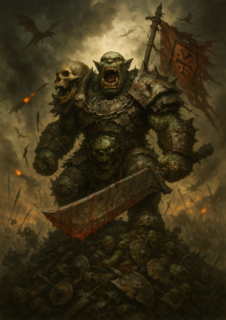 Warhammer inspired orks and goblins fantasy artwork