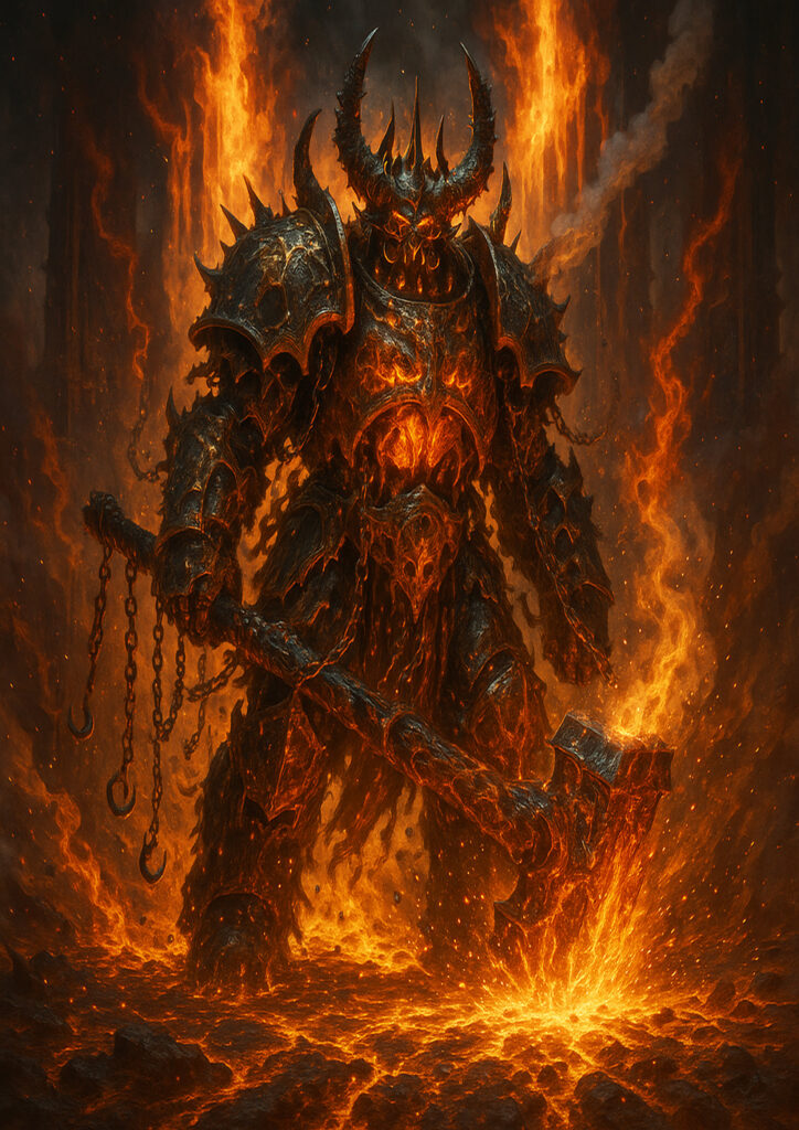 High detail warhammer inspired chaos warriors characters