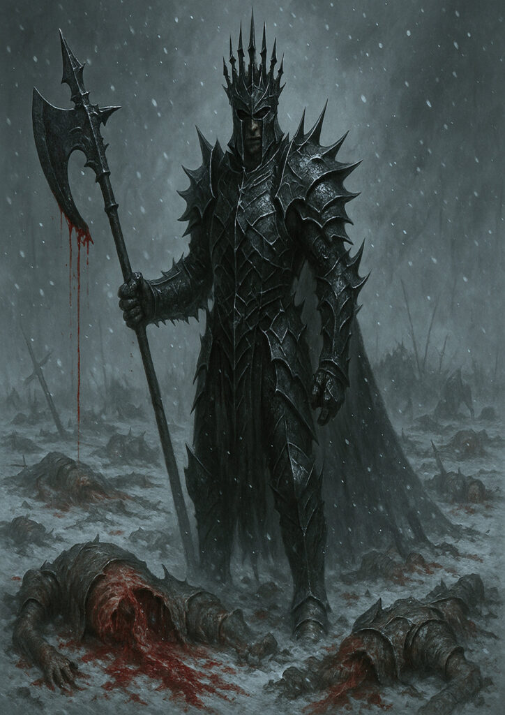 Warhammer inspired dark elf warrior in dark fantasy style