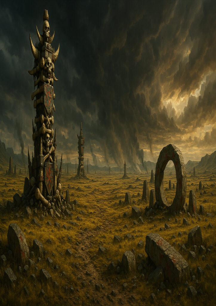 fantasy landscape illustration with atmospheric depth