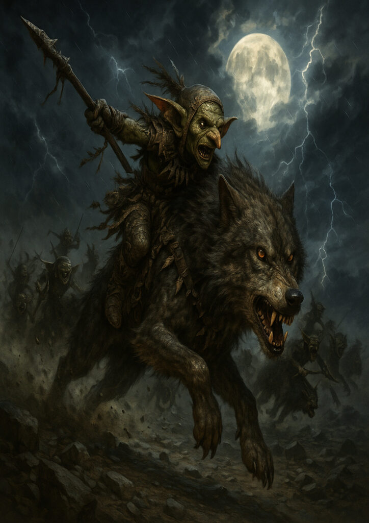 Warhammer inspired orks and goblins fantasy artwork