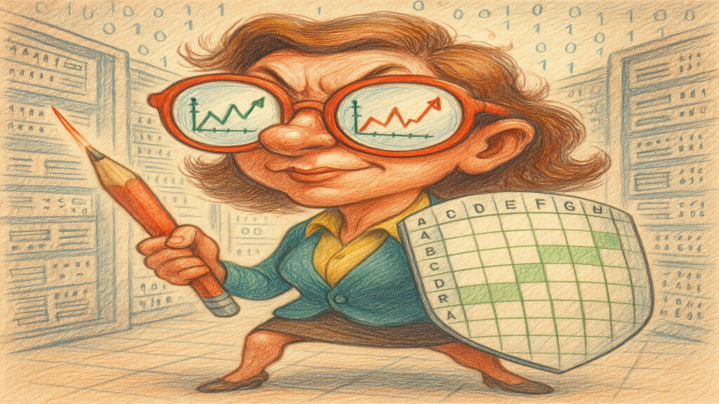 Stylized caricature illustration with light humor and expressive drawing style