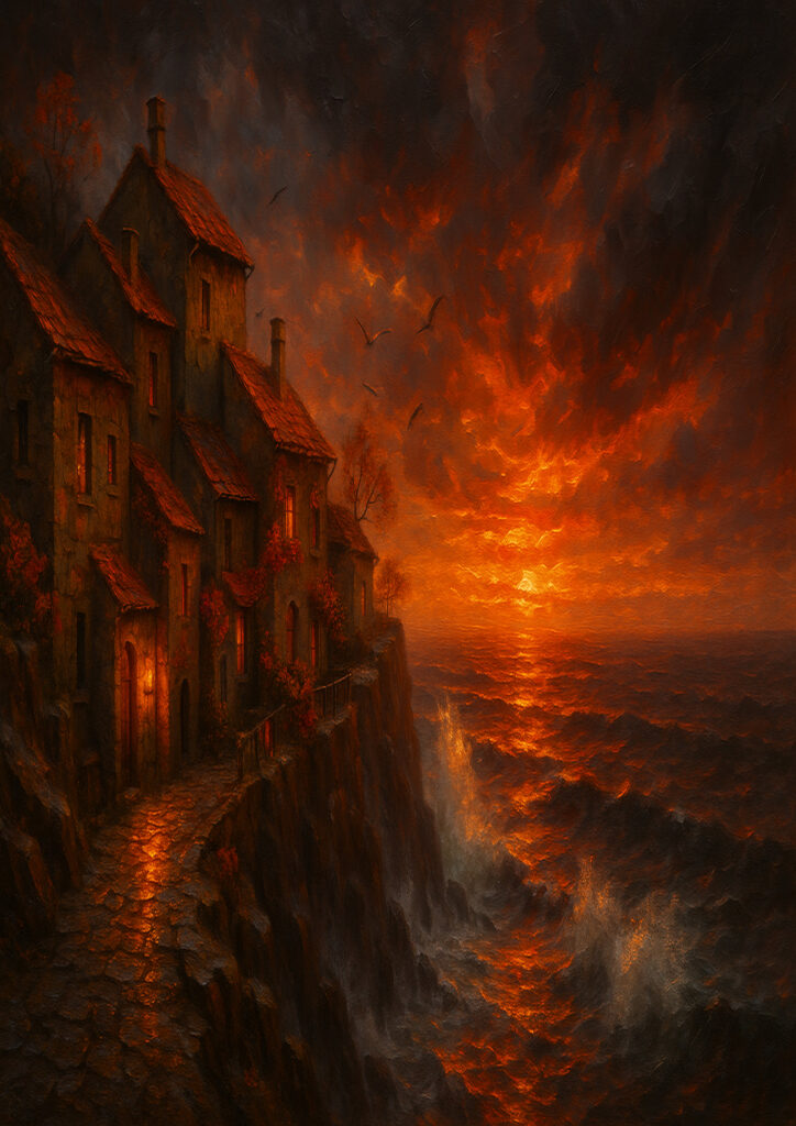 autumn countryside landscape artwork showing rural fields