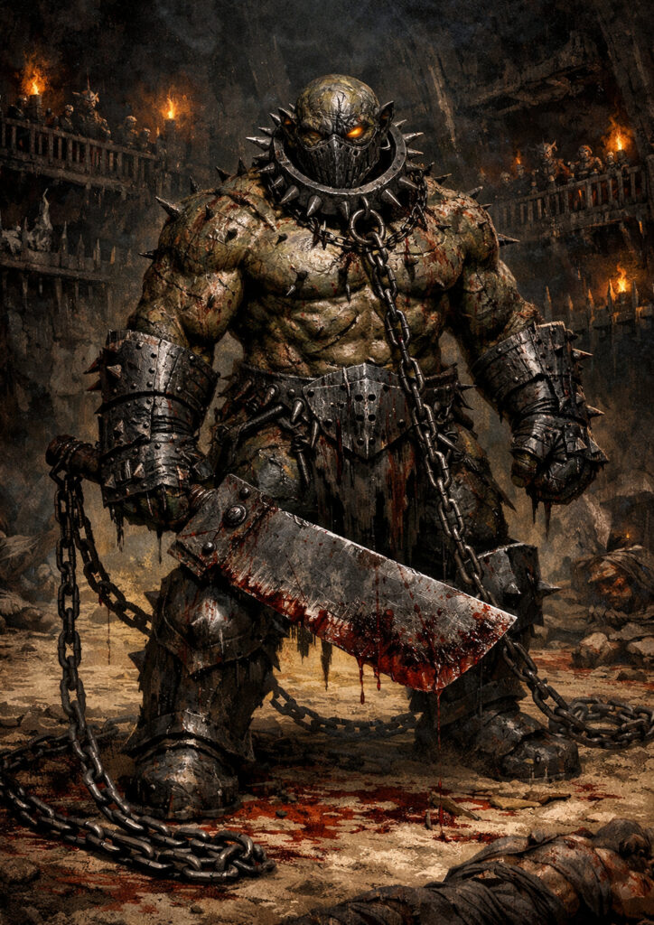 Cinematic warhammer inspired chaos dwarfs illustration