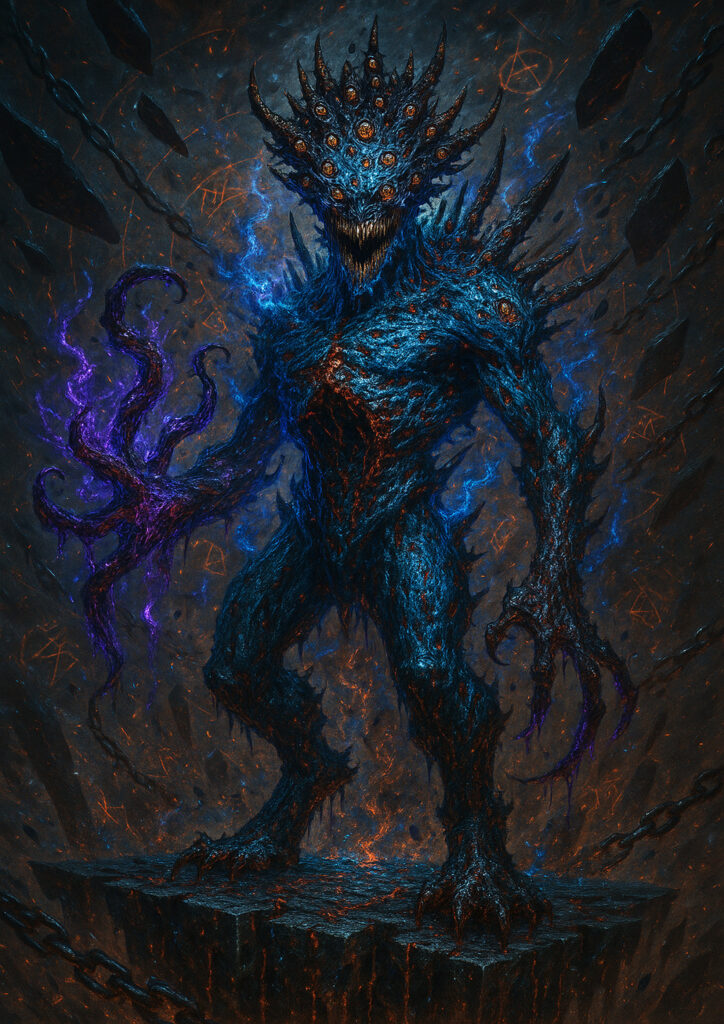 Dark fantasy daemons of chaos with warhammer influence