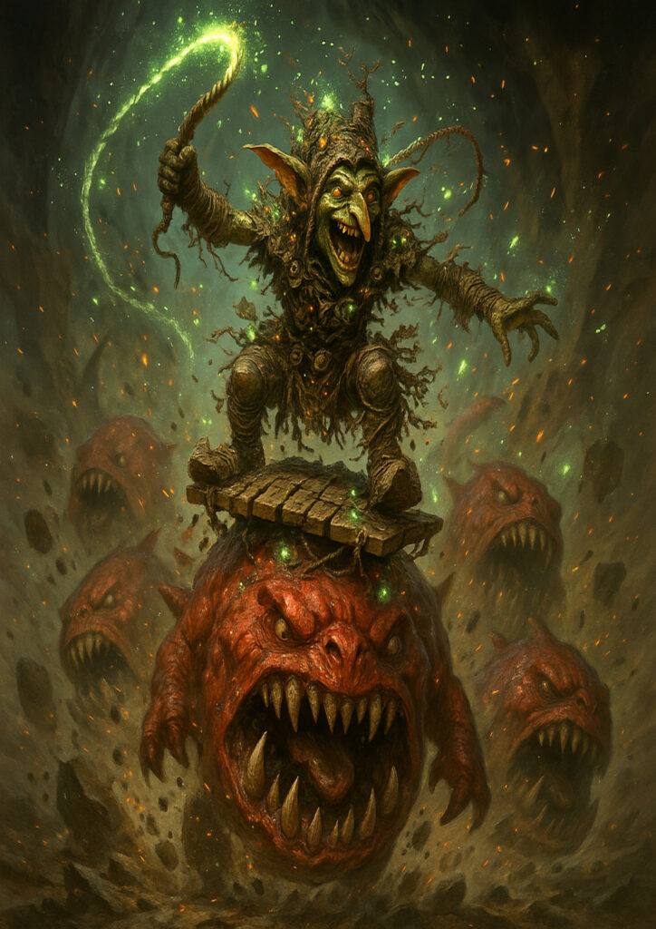 Chaotic orks and goblins warhammer inspired artwork