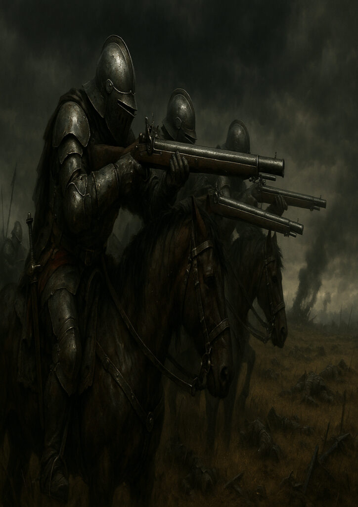 Epic warhammer inspired empire battlefield scene