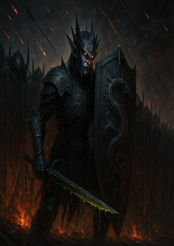 High detail warhammer inspired dark elves digital art
