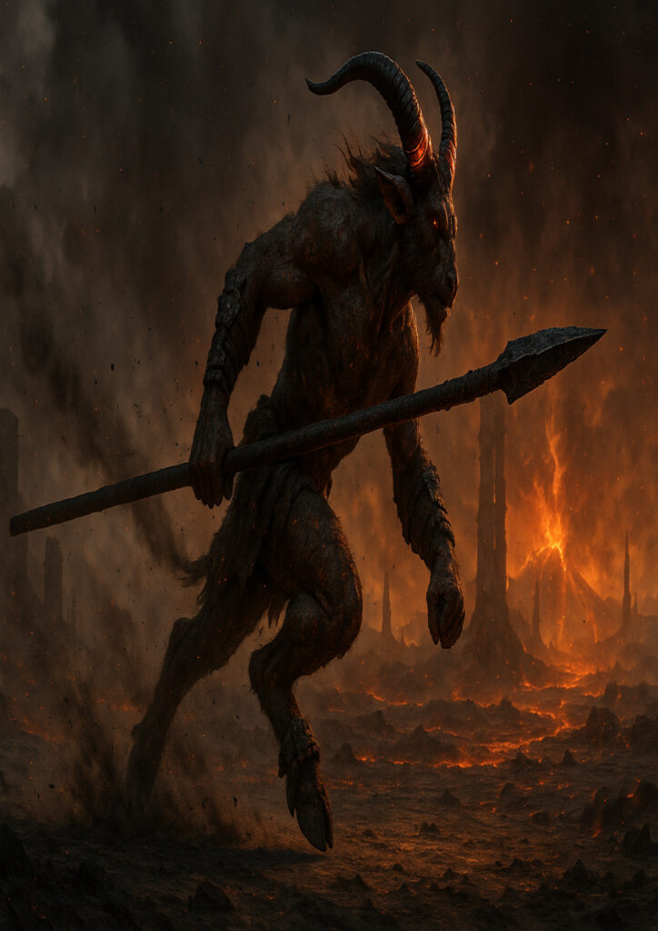 Warhammer inspired beastmen warriors dark fantasy style