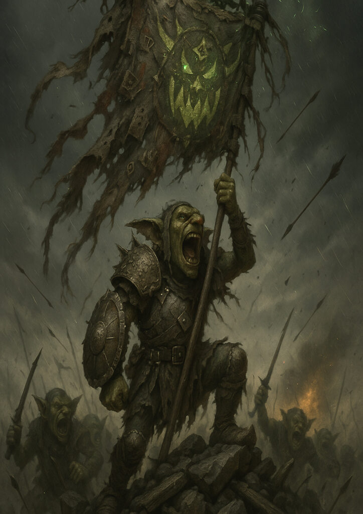 Warhammer inspired orks and goblins fantasy artwork