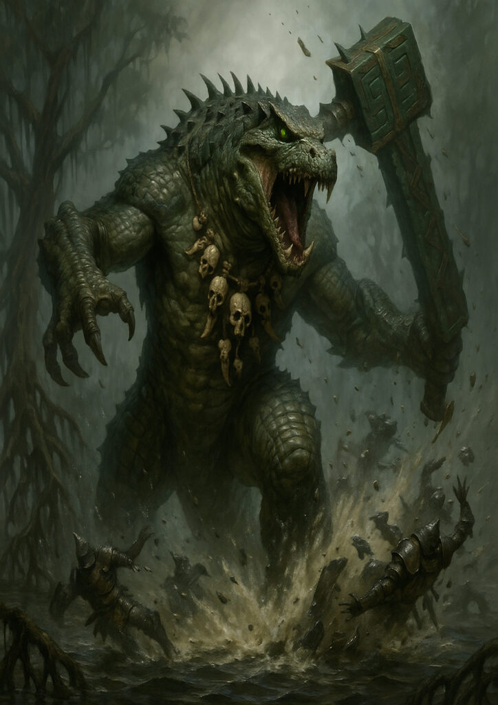 High detail warhammer inspired lizardmen characters