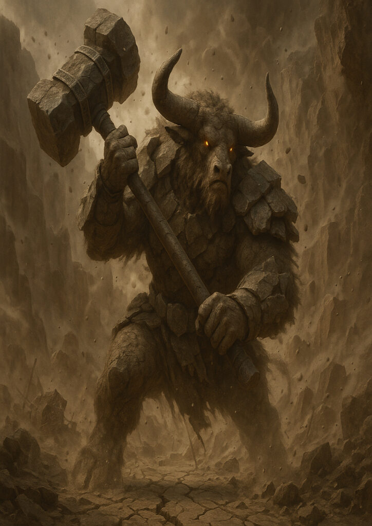 Warhammer inspired beastmen warriors dark fantasy style