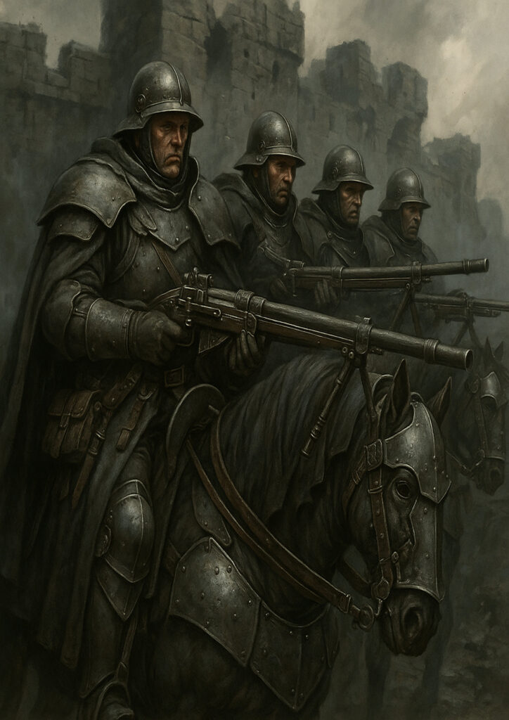 Heavily armored empire soldiers warhammer inspired art