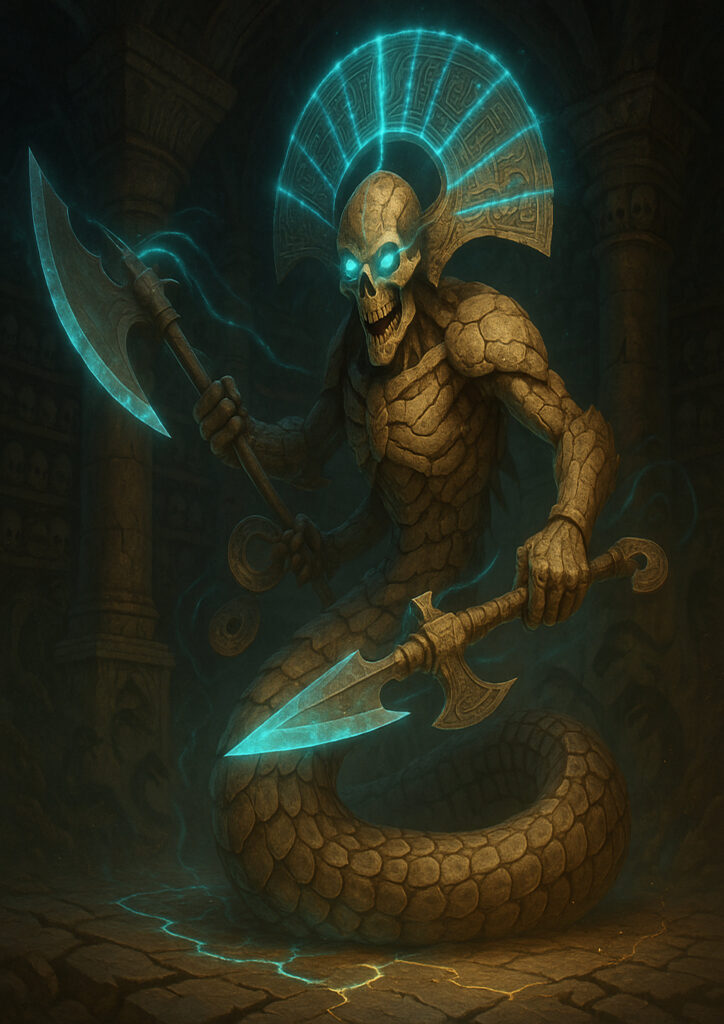 Cinematic warhammer inspired tomb kings illustration