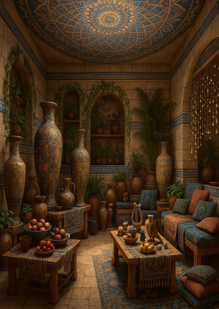 cozy interior design with cultural details