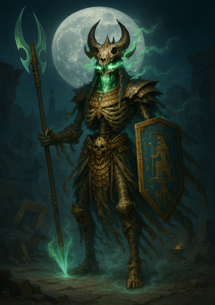 Cinematic warhammer inspired tomb kings illustration