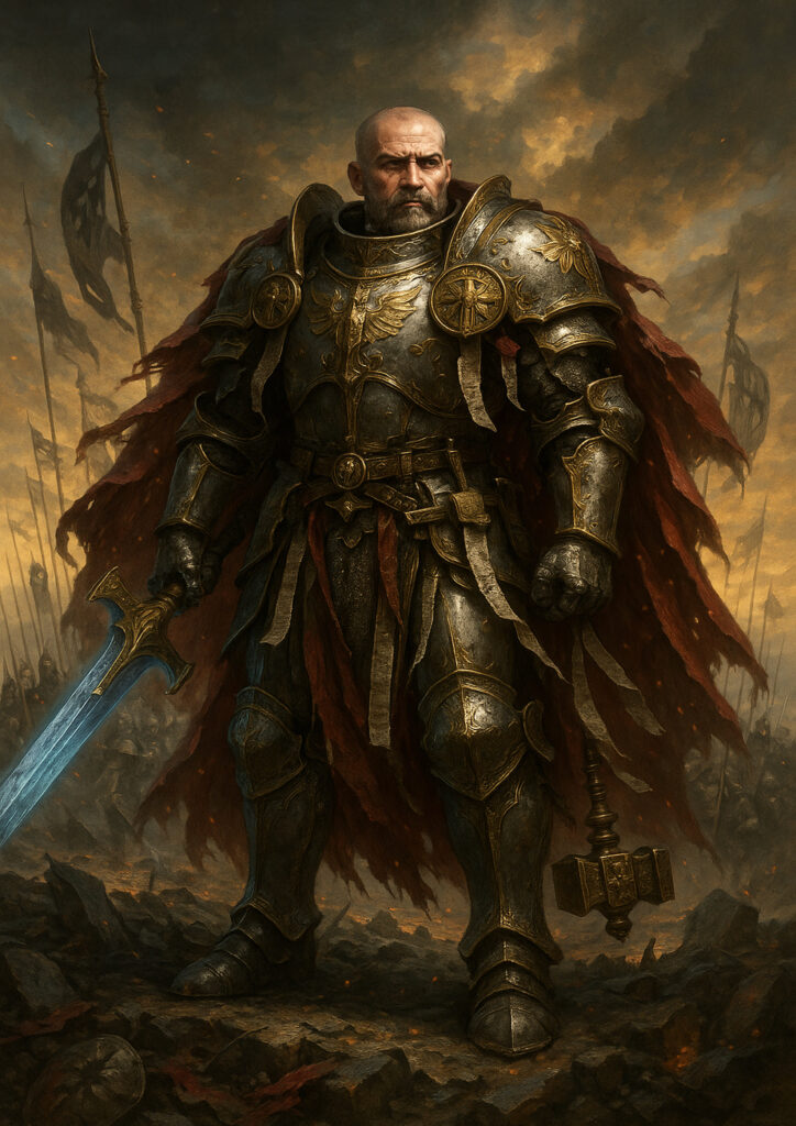 Heavily armored empire soldiers warhammer inspired art