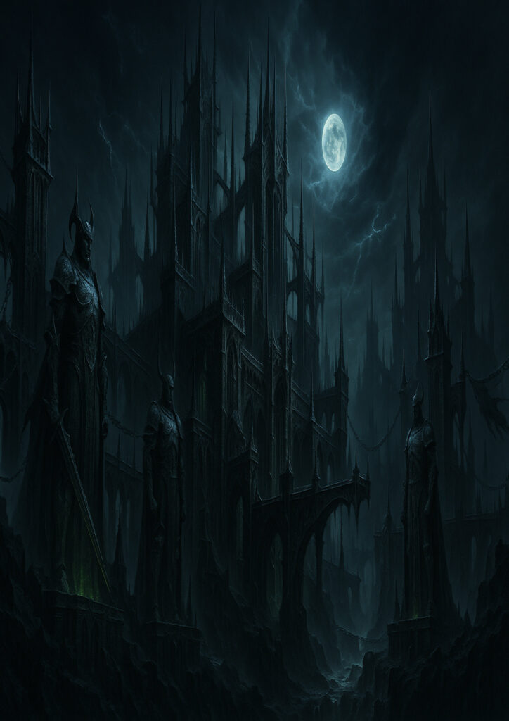 fantasy landscape scene with ancient civilization remains