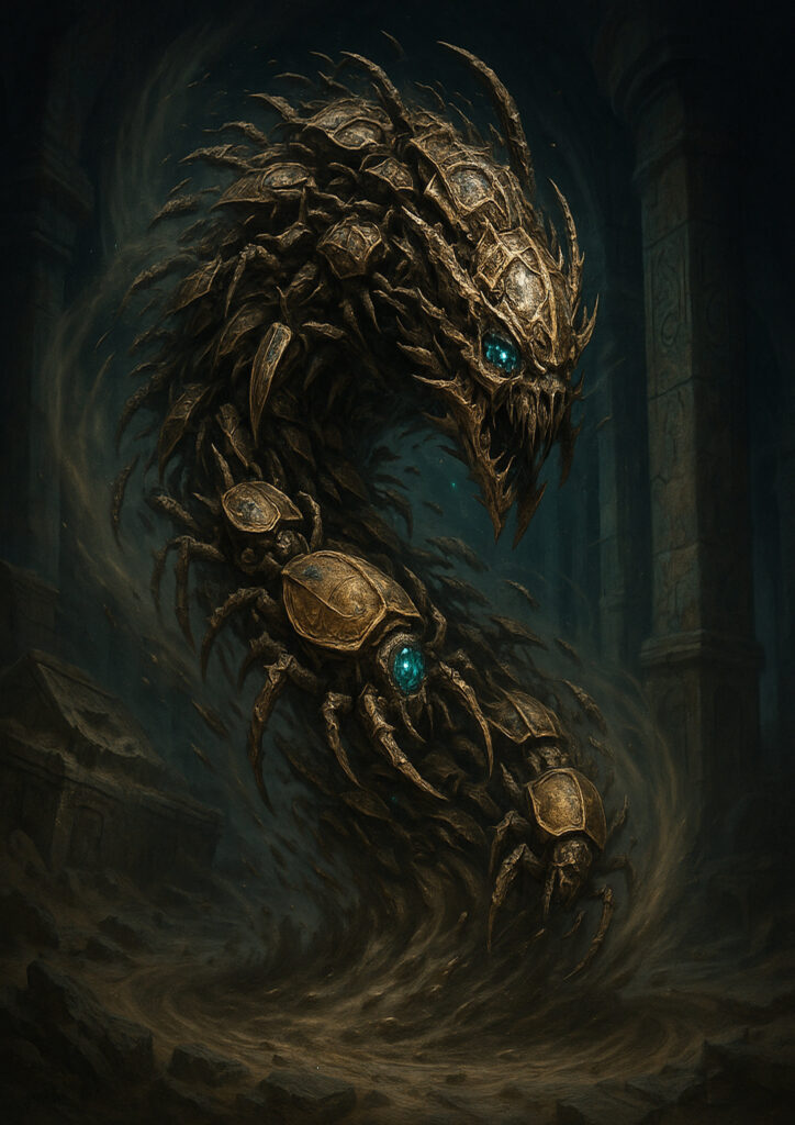 Cinematic warhammer inspired tomb kings illustration