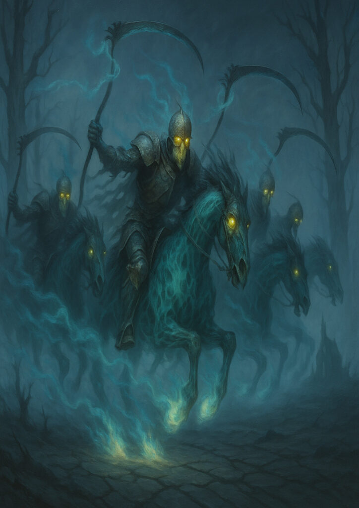 Cinematic warhammer inspired vampire illustration